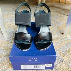 Stuart Weitzman Stretchup Black Napa Sandal
